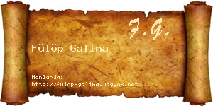 Fülöp Galina névjegykártya