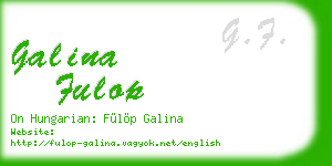 galina fulop business card