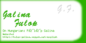 galina fulop business card